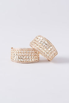 Gold Plated Kundan Polki Handcrafted Bangle