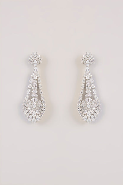 White Finish Zircon Necklace Set