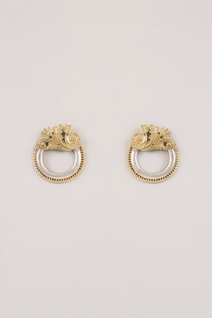Gold Finish Kundan Polki Dangler Earrings