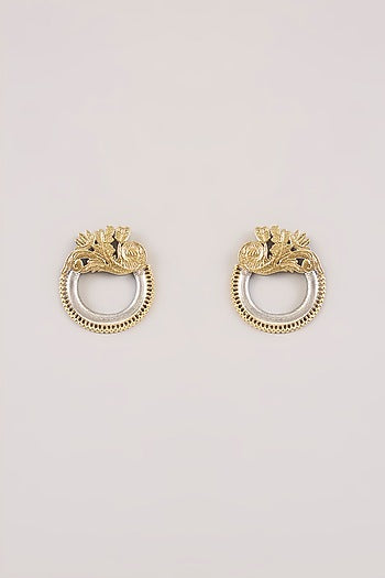 Gold Finish Kundan Polki Dangler Earrings
