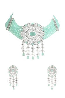 White Finish Necklace Set