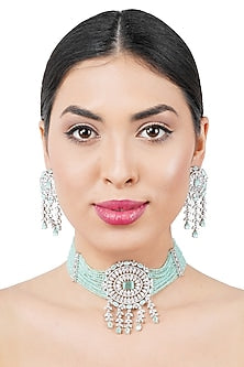 White Finish Necklace Set