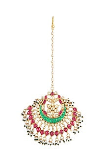 Gold Plated Kundan Maang Tikka