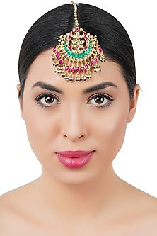 Gold Plated Kundan Maang Tikka