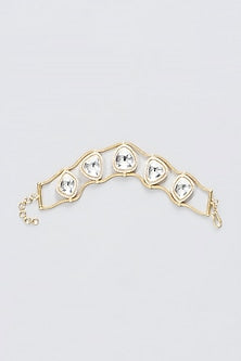 Gold Finish Kundan Polki Bracelet