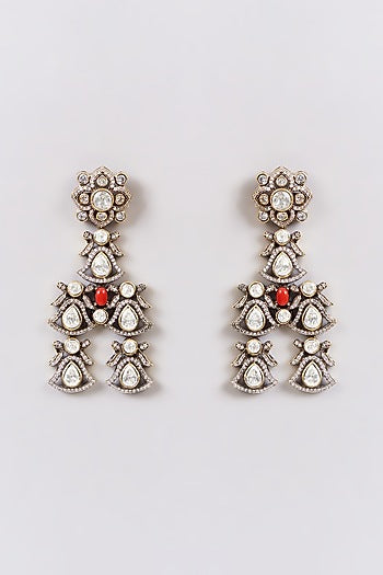 White Finish Multi-Colored Zircon Layered Necklace Set