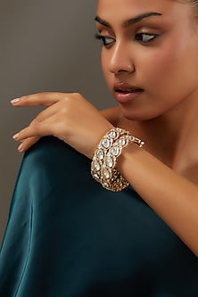 Gold Plated Kundan Polki Bangle
