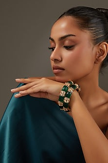 Gold Plated Kundan Polki Bangle