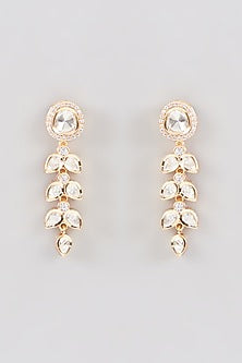 Gold Finish Kundan Polki Necklace Set