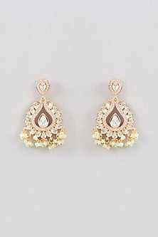 Gold Finish Kundan Polki Necklace Set