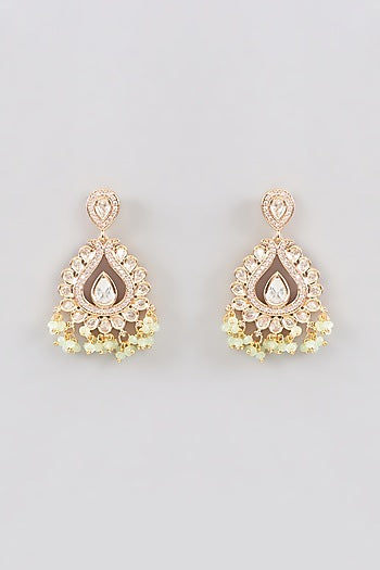 Gold Finish Kundan Polki Necklace Set