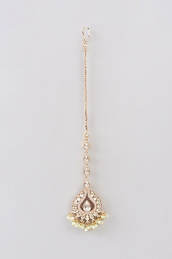 Gold Finish Kundan Polki Necklace Set