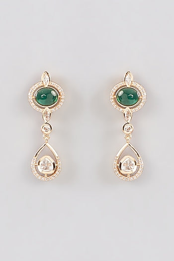 White Finish Green Zircon Necklace Set
