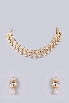 Gold Finish Beaded Necklace Set