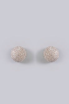 White Finish Hoop Earrings