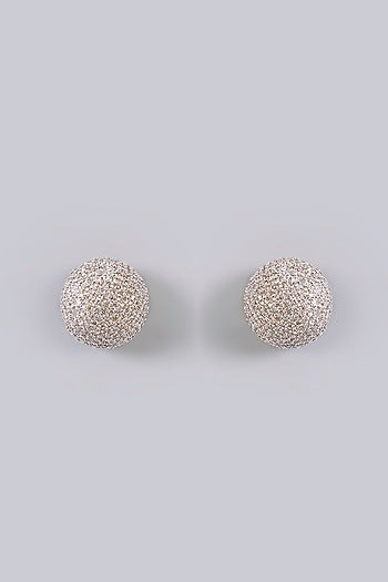 White Finish Hoop Earrings