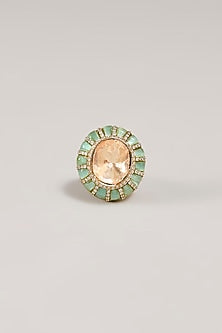Gold Finish Gemstone Vintage Ring