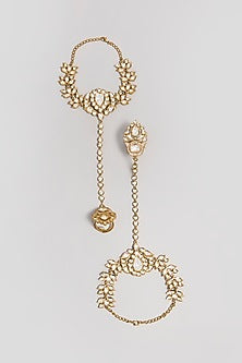 Gold Finish Crystal Hand Harness (Set Of 2)