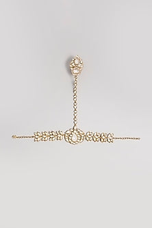 Gold Finish Crystal Hand Harness (Set Of 2)