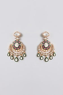 Gold Finish Kundan Stone Layered Necklace Set