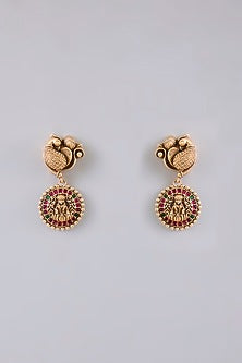 Gold Finish Multi-Colored Stone Necklace Set