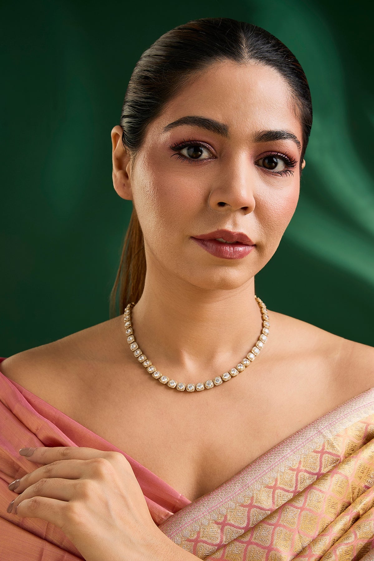 Gold Finish Pearl Necklace