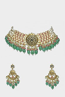 Gold Plated Pearl Necklace Set