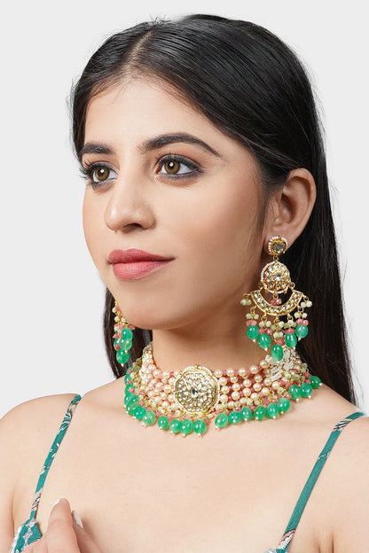 Gold Plated Pearl Necklace Set