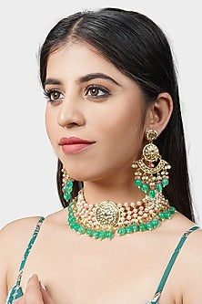 Gold Plated Pearl Necklace Set