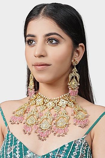 Gold Plated Choker Necklace Set