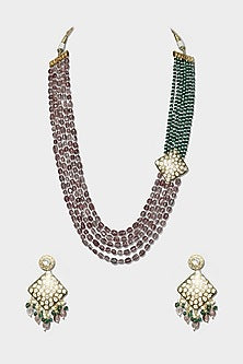 Gold Plated Kundan Long Necklace Set