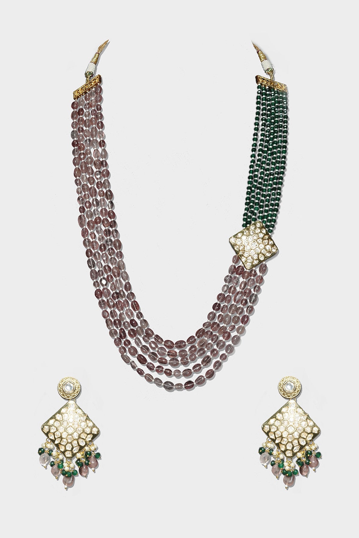 Gold Plated Kundan Long Necklace Set