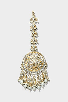 Gold Plated Kundan Polki Maang Tikka
