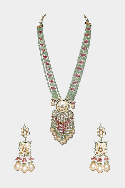 Gold Plated Long Necklace Set