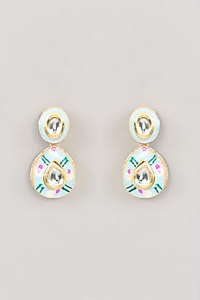 Gold Finish Kundan Polki & Beaded Necklace Set