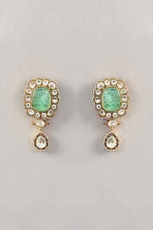 Gold Finish Kundan Polki Choker Necklace Set