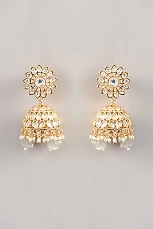 Gold Finish Kundan Polki Long Necklace Set