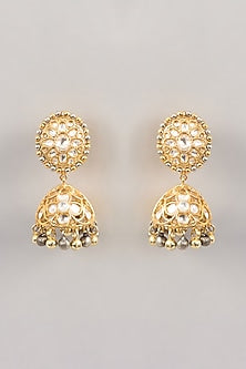 Gold Finish Kundan Polki Necklace Set