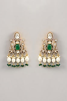 Gold Finish Kundan Polki Necklace Set