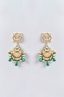 Gold Finish Kundan Polki Necklace Set