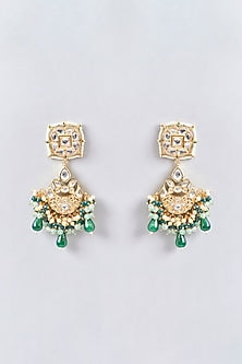 Gold Finish Kundan Polki Necklace Set