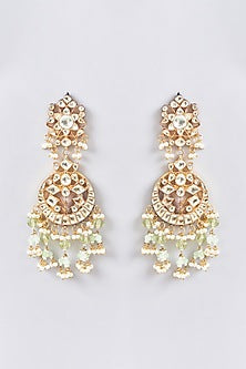Gold Finish Kundan Polki Necklace Set
