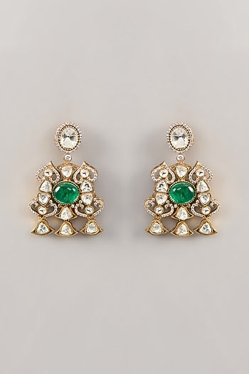 Gold Finish Kundan Polki Necklace Set