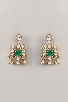 Gold Finish Kundan Polki Necklace Set