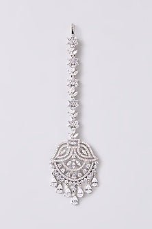 White Finish Zircon Maangtikka