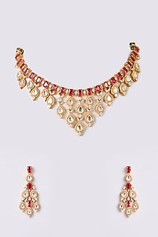Gold Finish Zircon Necklace Set