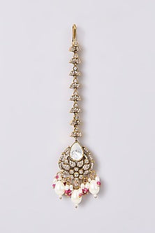 White Finish Zircon Maangtikka