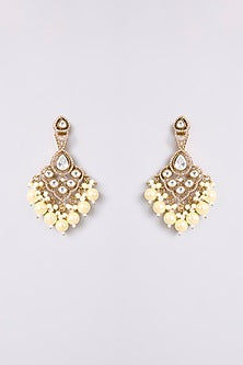 Gold Finish Kundan Polki Necklace Set