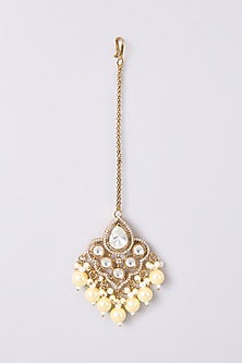 Gold Finish Kundan Polki Necklace Set