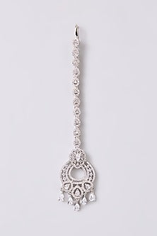White Finish Zircon Maangtikka